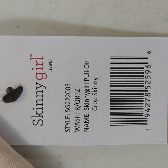 NEW! Skinnygirl Pull-On Mid-Rise Crop Skinny Jeans, Rose Quartz - TALL - Picture 11 of 15